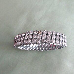 Vintage Japan Clear Rhinestone Expansion Bracelet